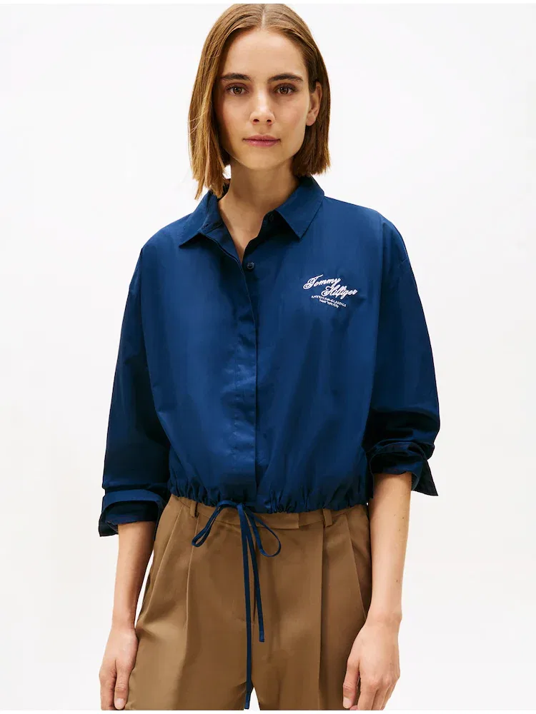 Рубашка оверсайз с кулиской TOMMY HILFIGER, Navy