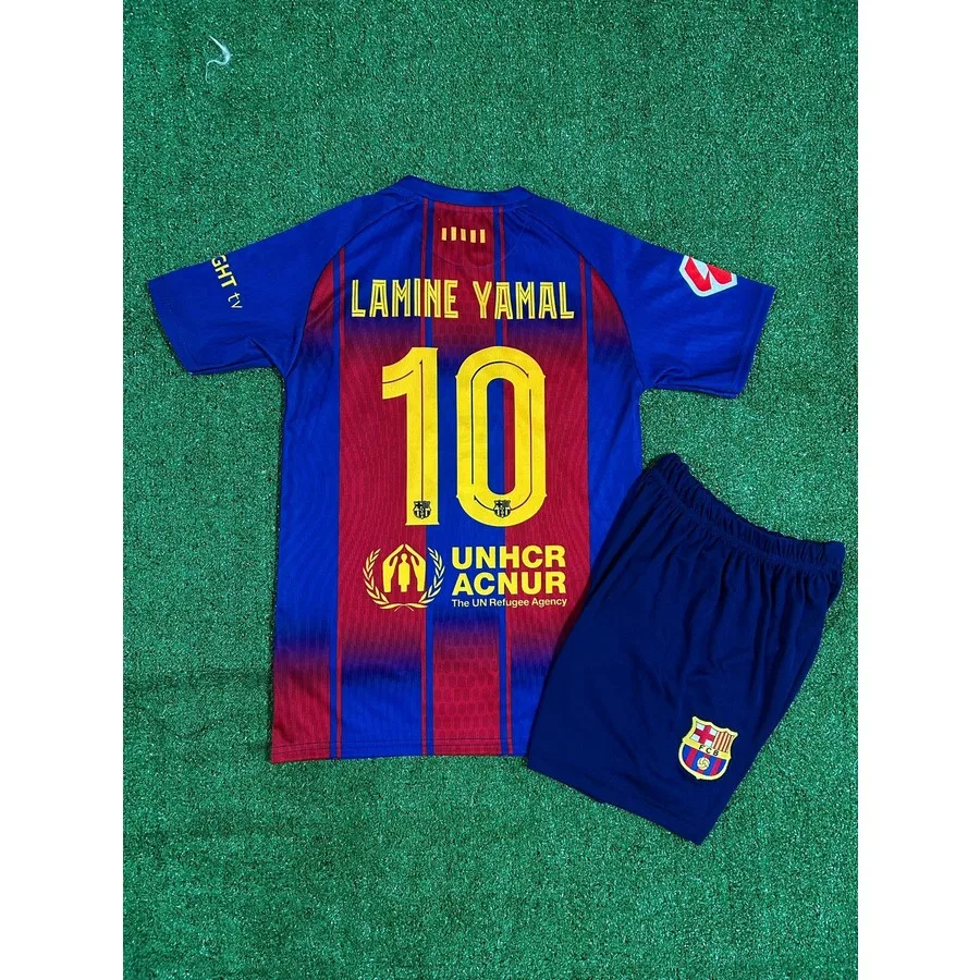 Детская футболка с длинным рукавом F.C. Barça 2025-26 Lamine Yamal, Темно-синий Breathless