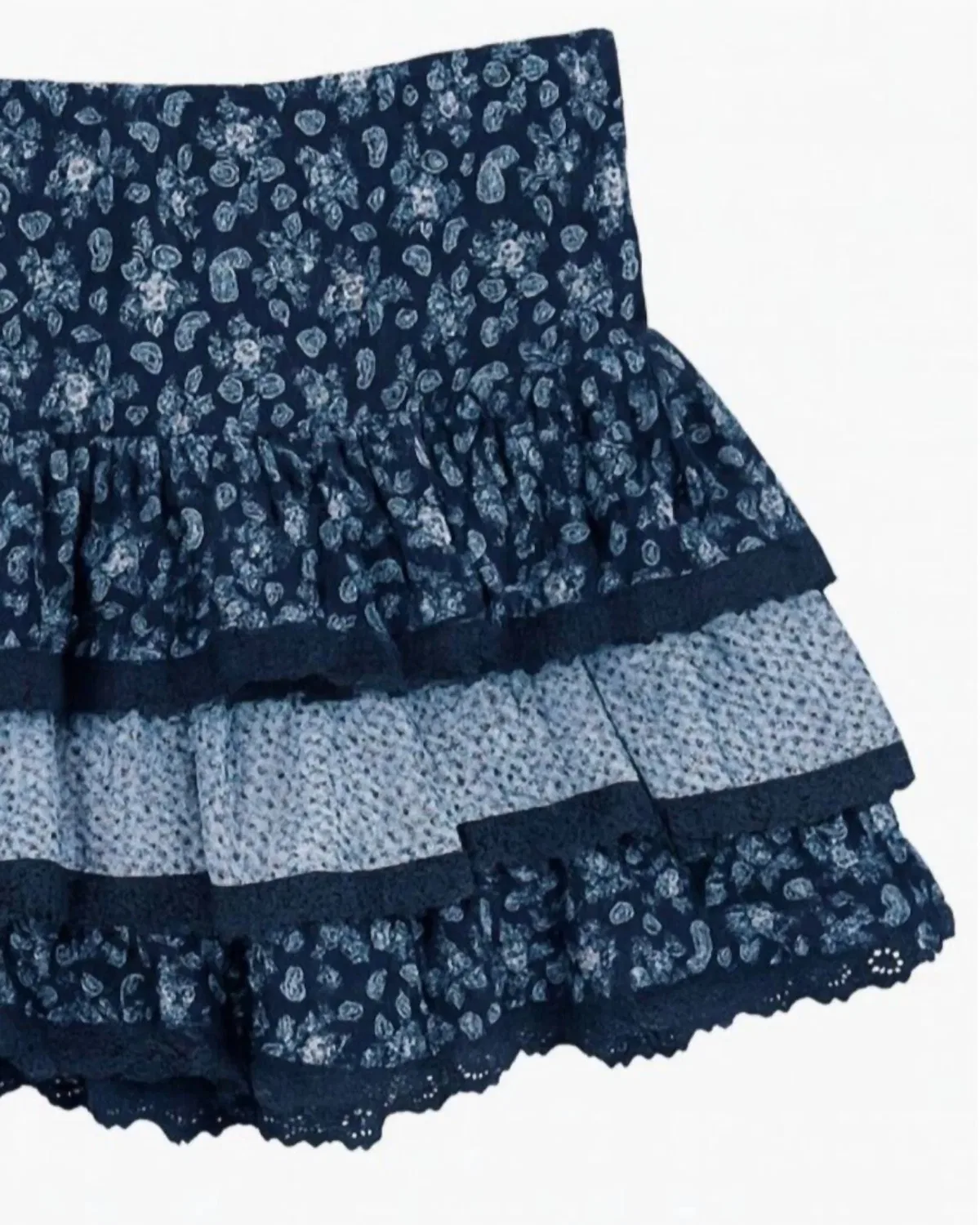 Детская юбка с принтом Melody KatieJnyc, Navy Floral Paisley — фото 3