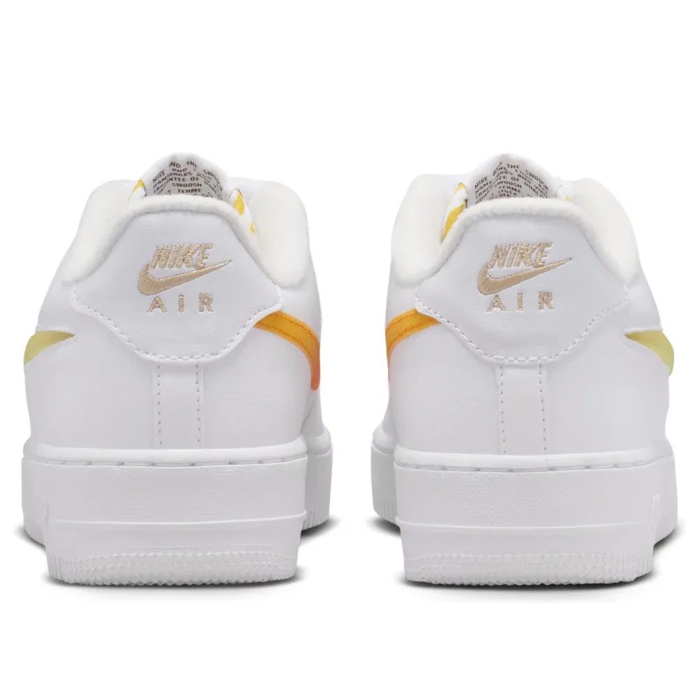 Детские кроссовки с кожаным верхом Air Force 1 'Green Orange' Nike, White/Green/Orane — фото 3
