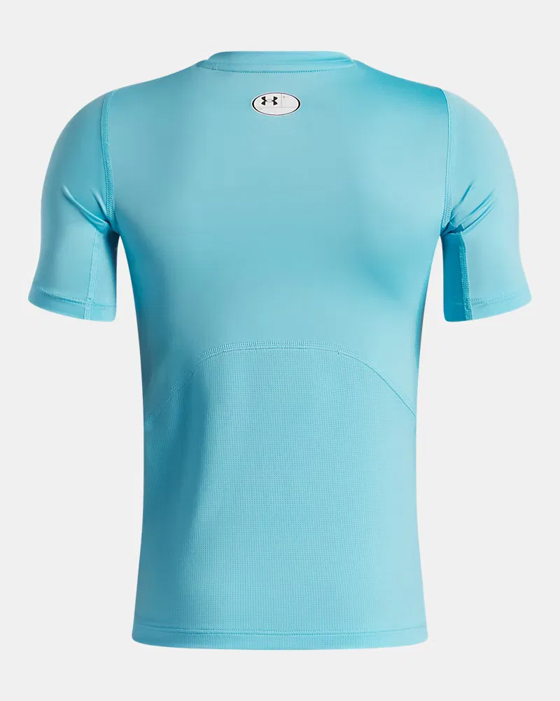 Футболка детская с коротким рукавом из легкой дышащей ткани HeatGear UnderArmour, Fresco Blue/Black — фото 2