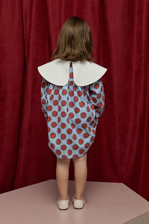 Детское платье для девочек с принтом Fogo dress Tics, Blue — фото 3