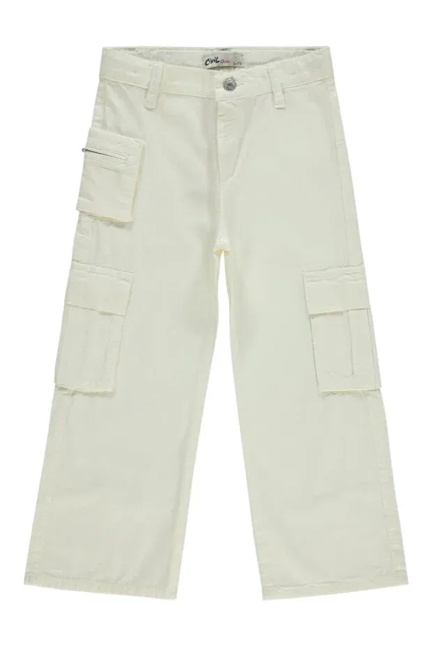 Детские брюки для девочек широкие Civil Girls, Off White
