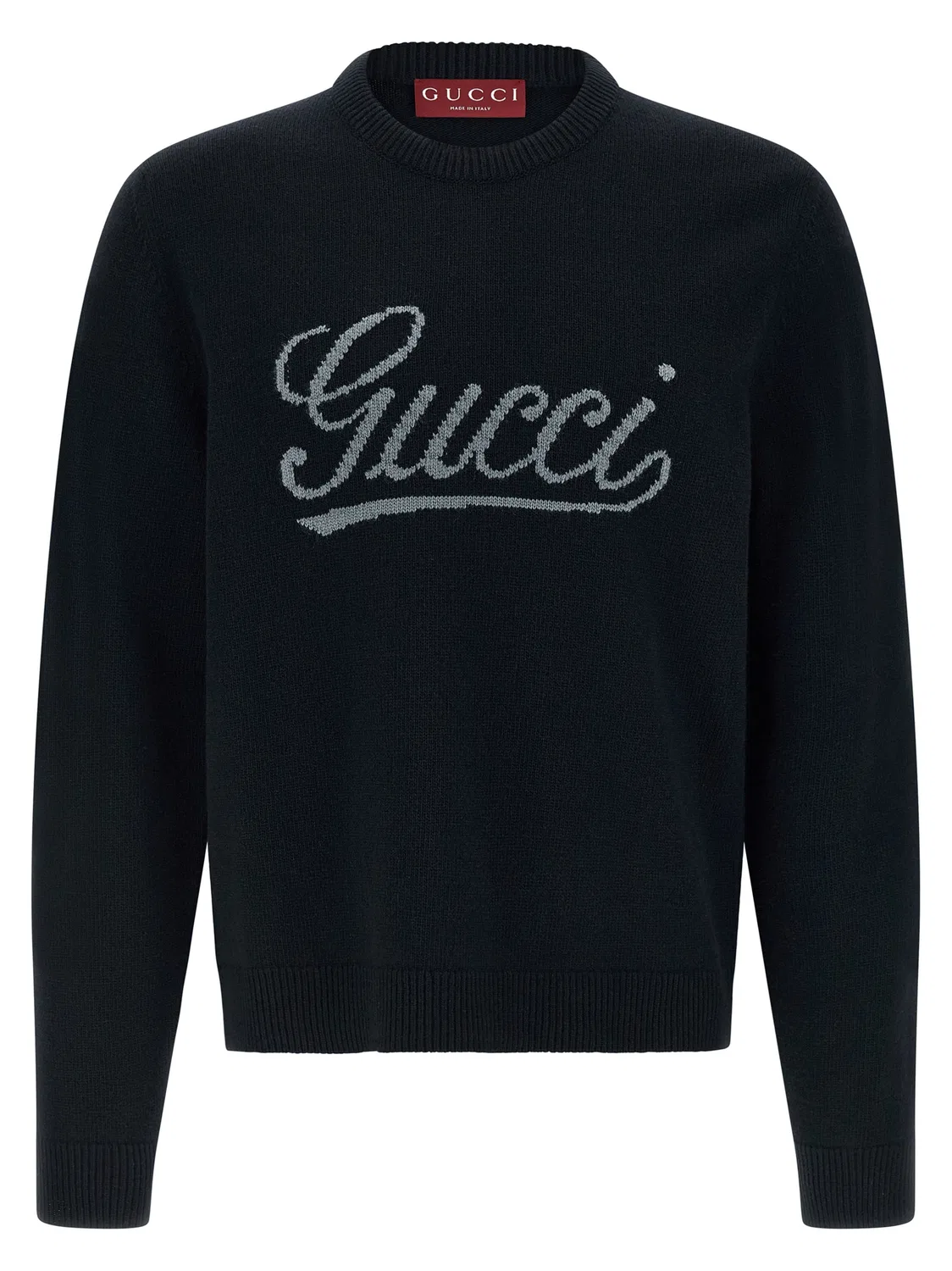 Мужской вязаный кардиган с контрастным логотипом Blue Wool Cardigan Gucci, Blue