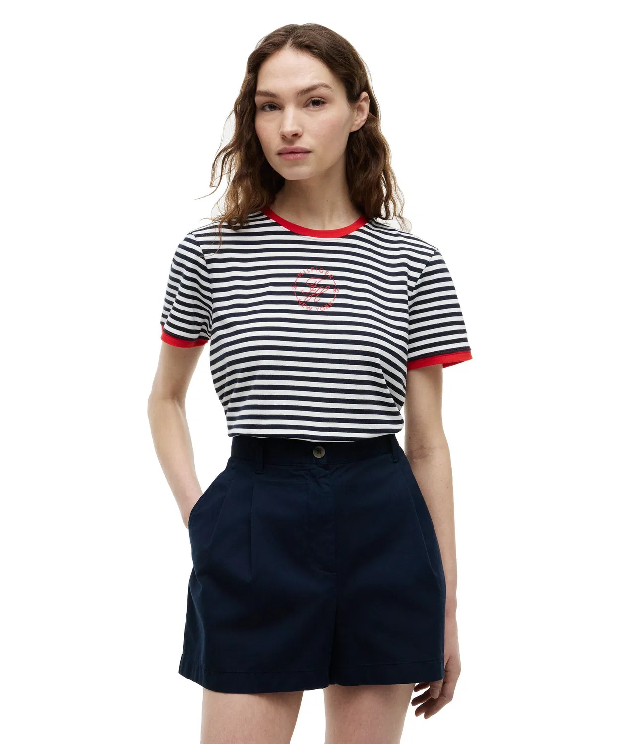 Женская футболка с принтом Round Logo Regular TOMMY HILFIGER, Multi