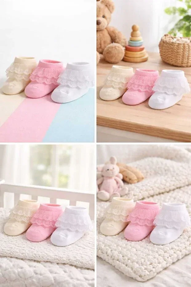 Детские носки для новорожденных хлопковые 3 шт Amélio Kids, Multicolor — фото 4