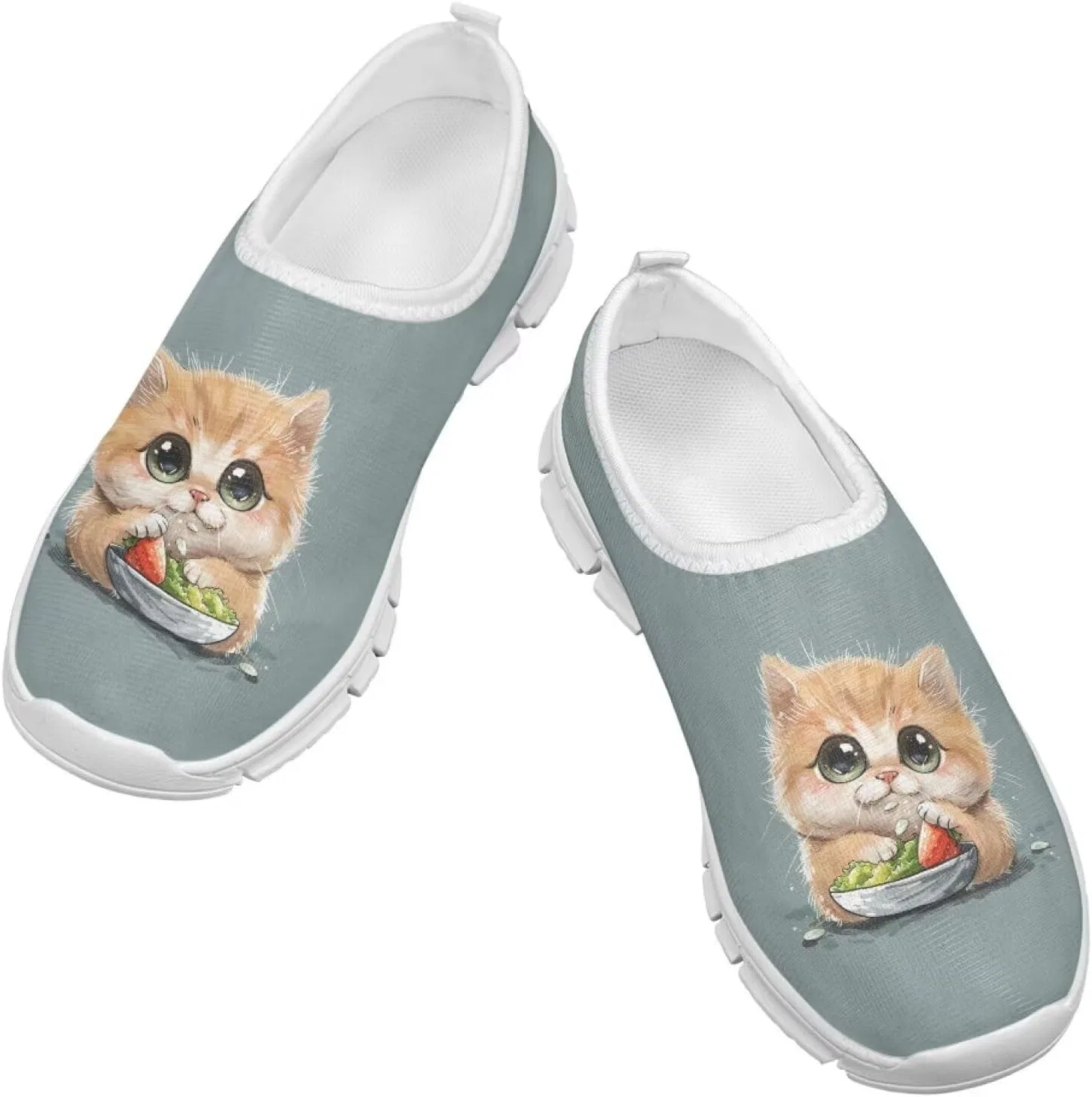 Детские туфли-лоферы для девочек Gorweirop, Kawaii Cat — фото 4
