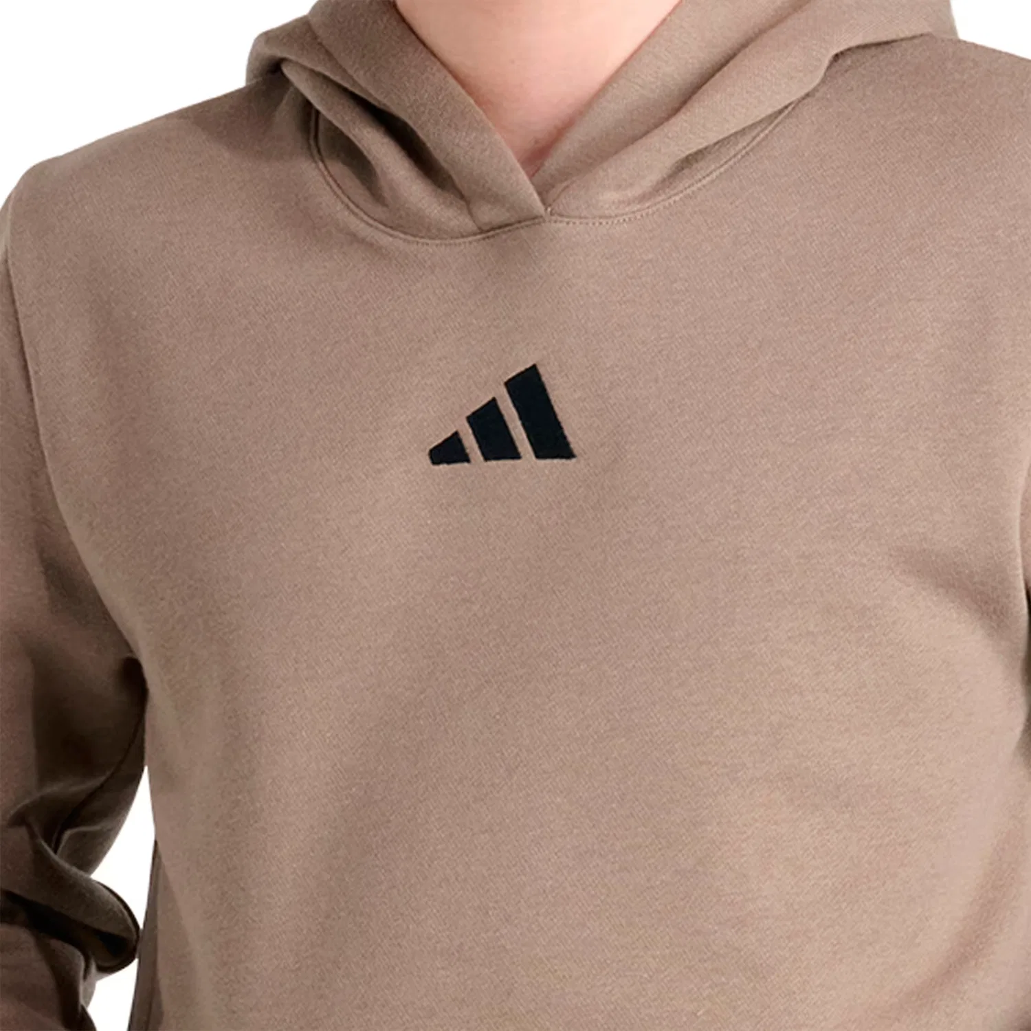 Детский комплект из флиса, толстовка с капюшоном и штаны essential Adidas Sportswear, khaki six — фото 4