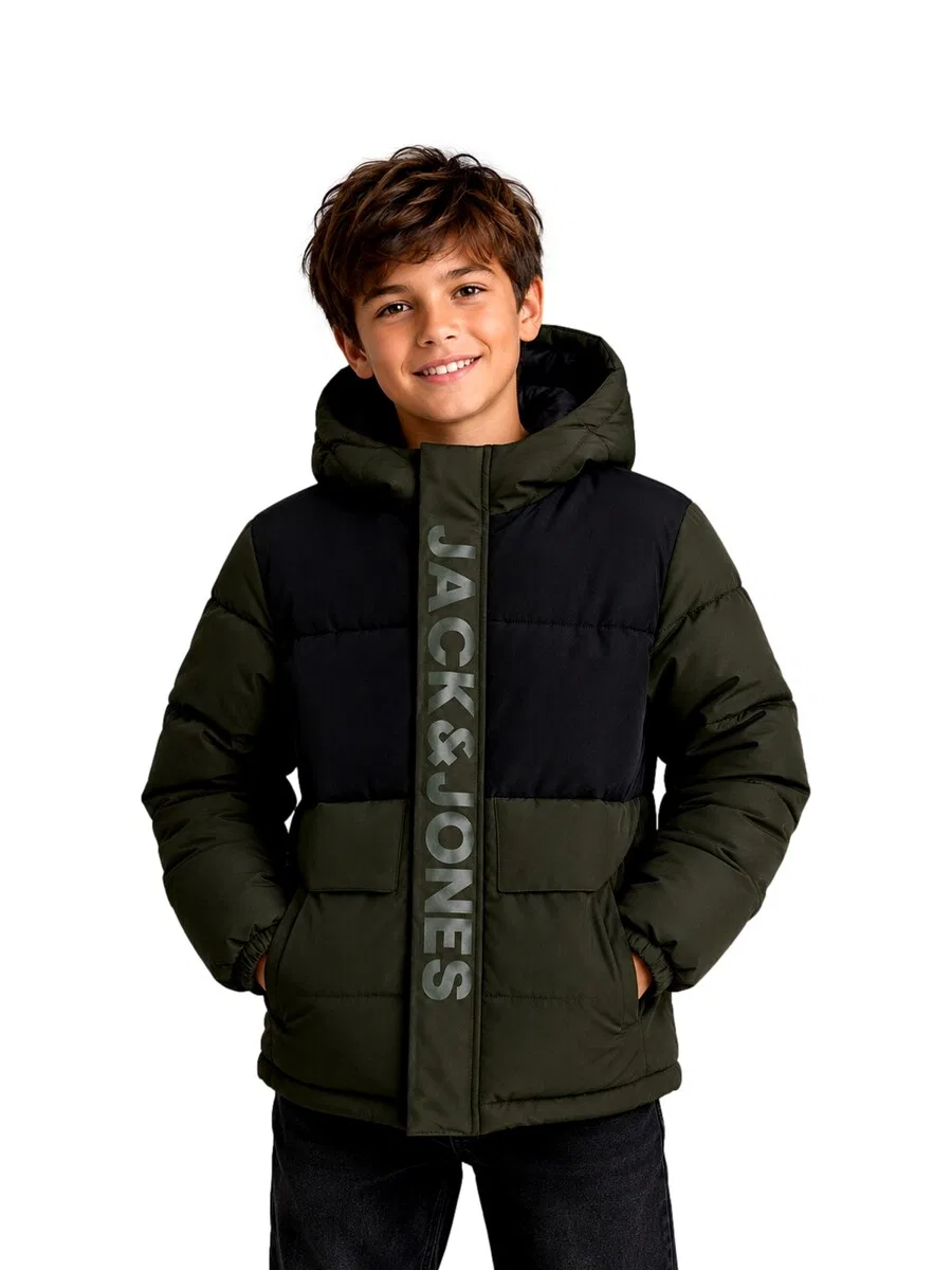 Детская зимняя куртка Jack & Jones Junior 'JCOSpeed' цвета ели — фото 2
