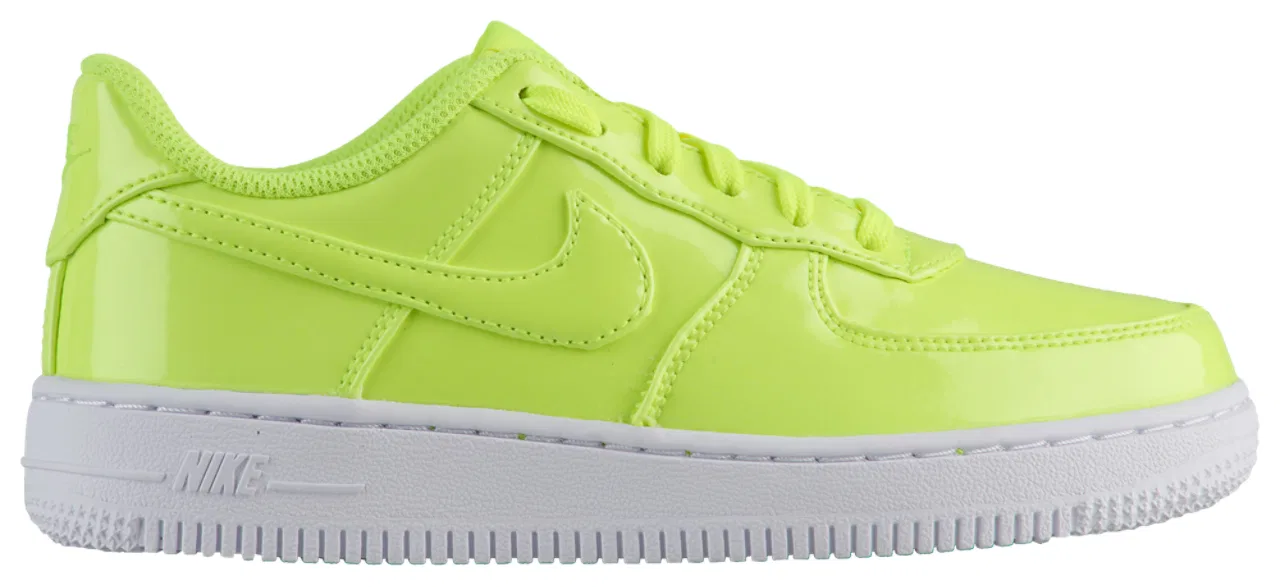 Детские кроссовки для мальчиков с кожаным верхом Air Force 1 Low Nike, Moss/Volt/Black