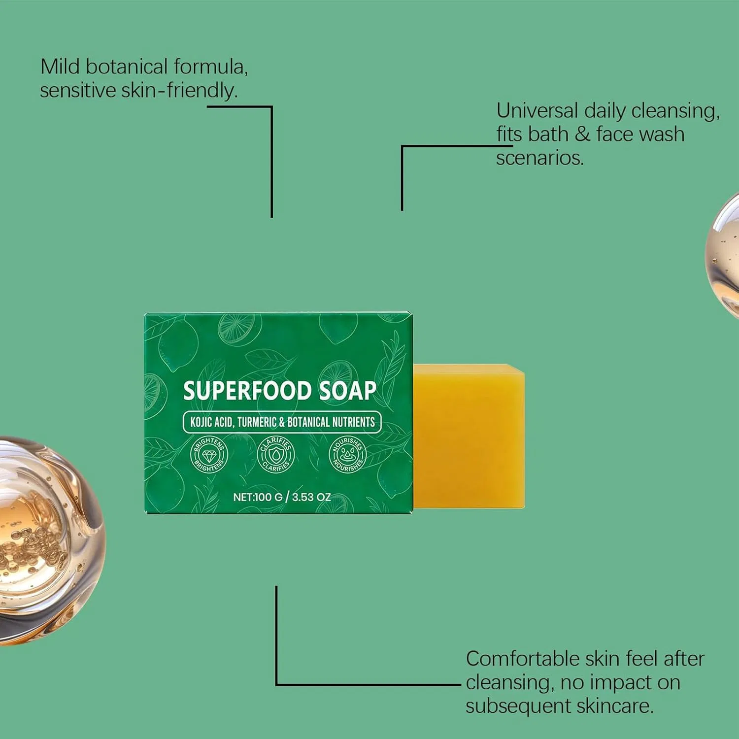 Твердое мыло для лица Brightening Firm Soap, 100 г Generisch — фото 4