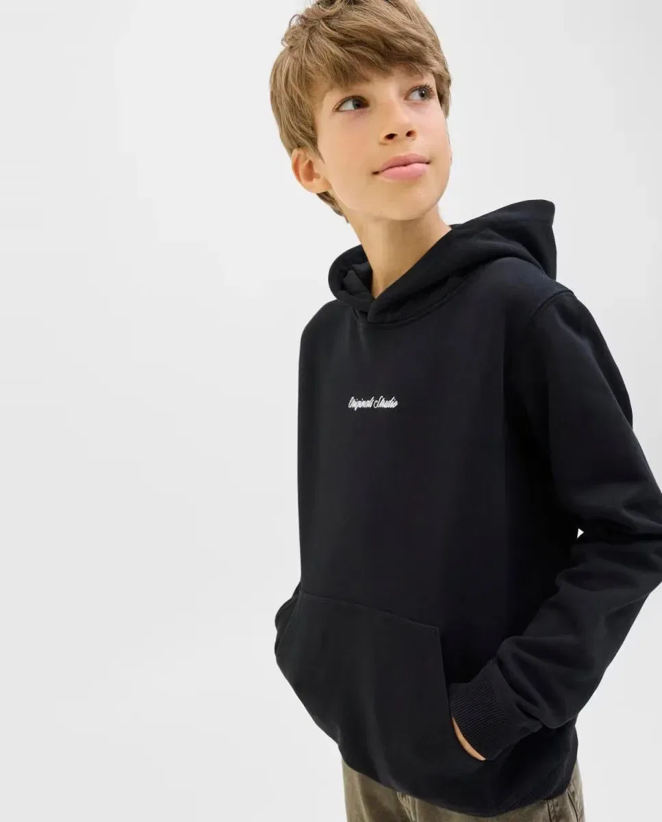 Детская худи для мальчиков с логотипом Jack & Jones, Negro — фото 3