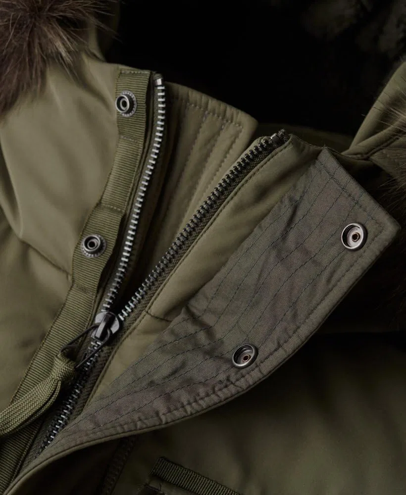 Мужское пальто с искусственным мехом Chinook Superdry, Dusty Olive Green — фото 4