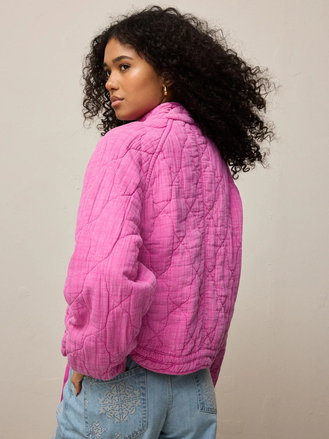 Куртка стеганая Fluro Pink Quilted Jacket Next, флуоресцентно-розовый — фото 4
