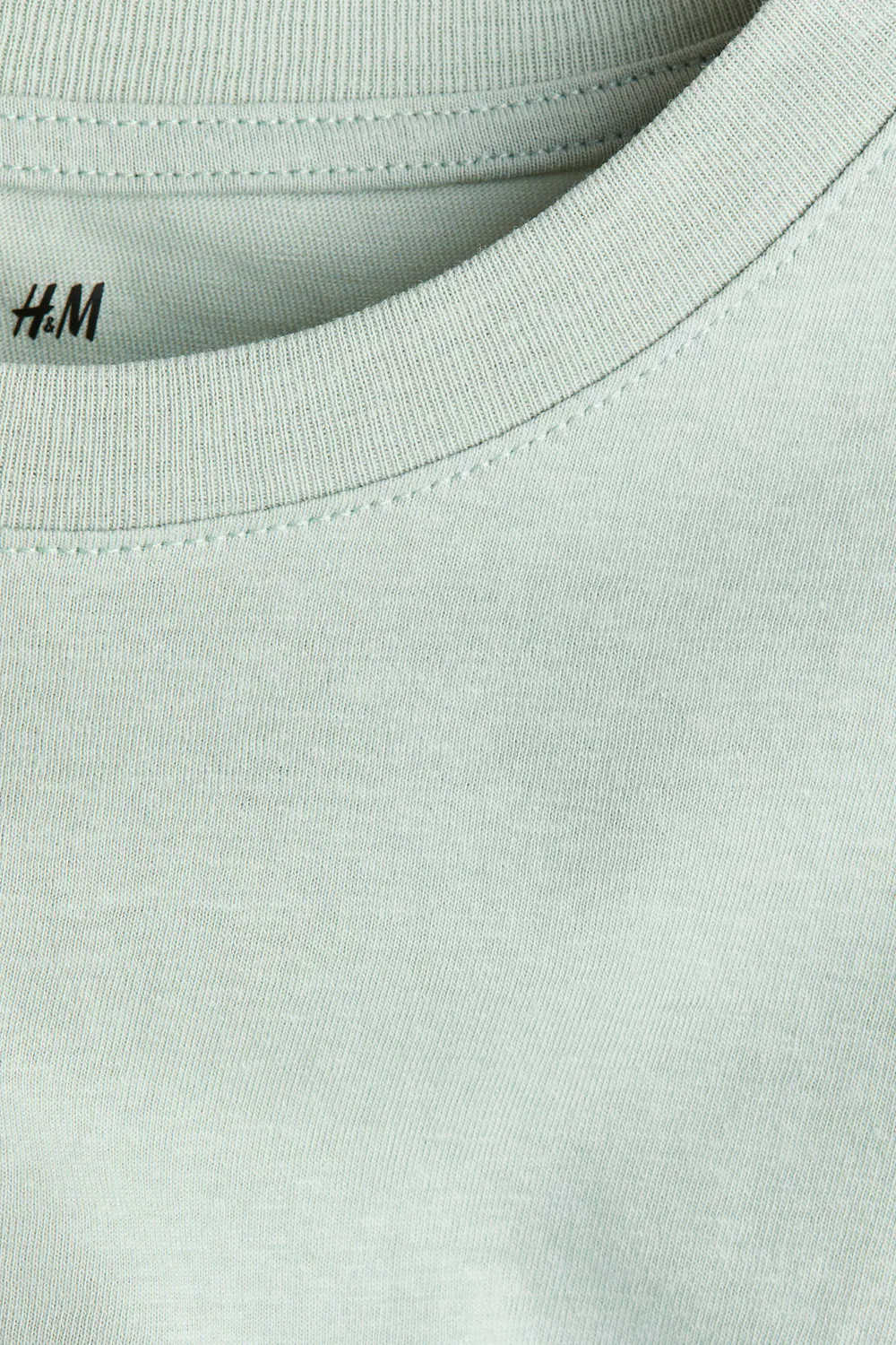 Хлопковая футболка H&M, Helles Mattgrün — фото 2