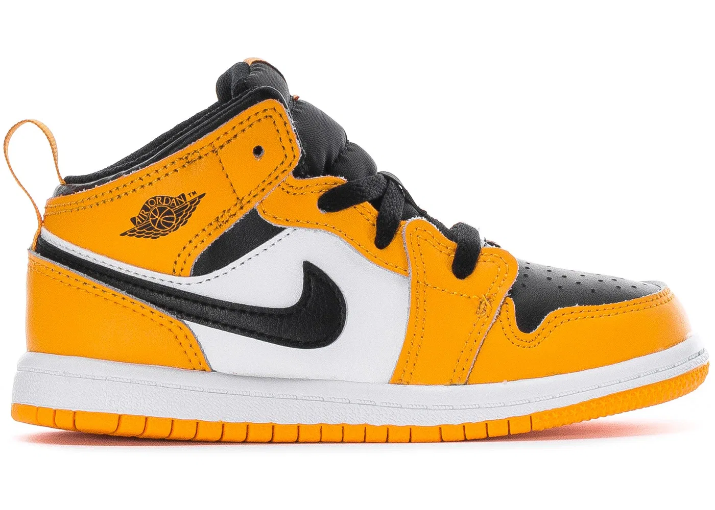 Детские кроссовки с высоким берцем Jordan 1 Mid Taxi Jordan, Taxi White Black