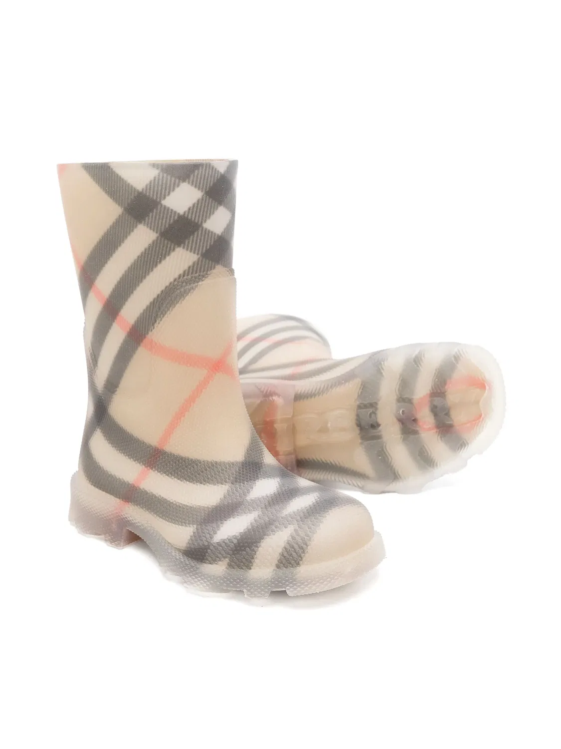Ботинки Check March Burberry, песочно-бежевый/черный/красный — фото 3