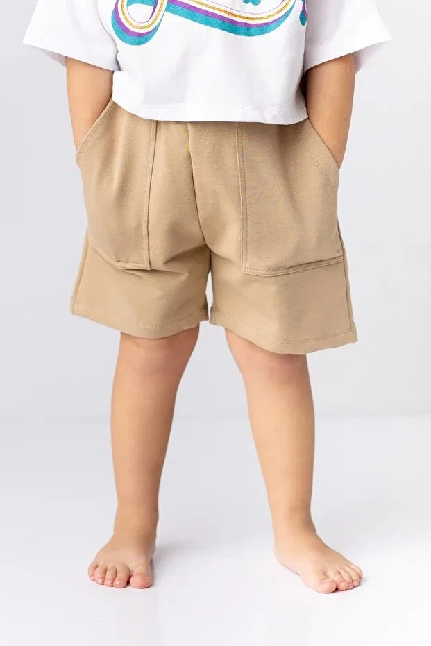 Детские шорты для девочек хлопковые Basics Zeyland, Beige — фото 2