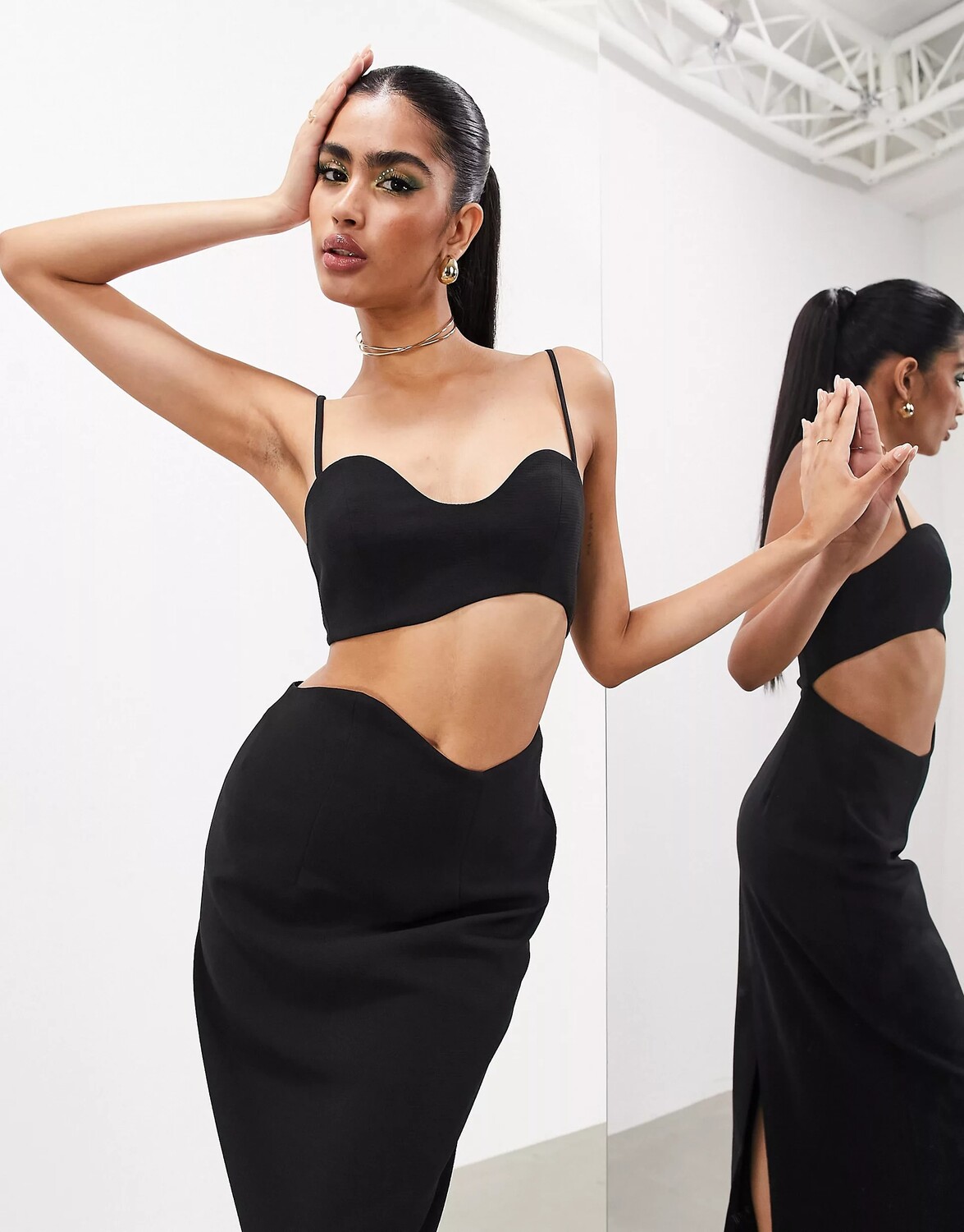 

Платье Asos Edition Cami Wavey, черный