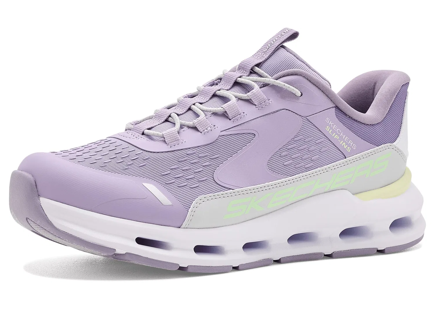 Детские кроссовки для мальчиков со шнурками Skechers Glide-Step + View Wool Slip-in Trainer, Lavender Multicolor