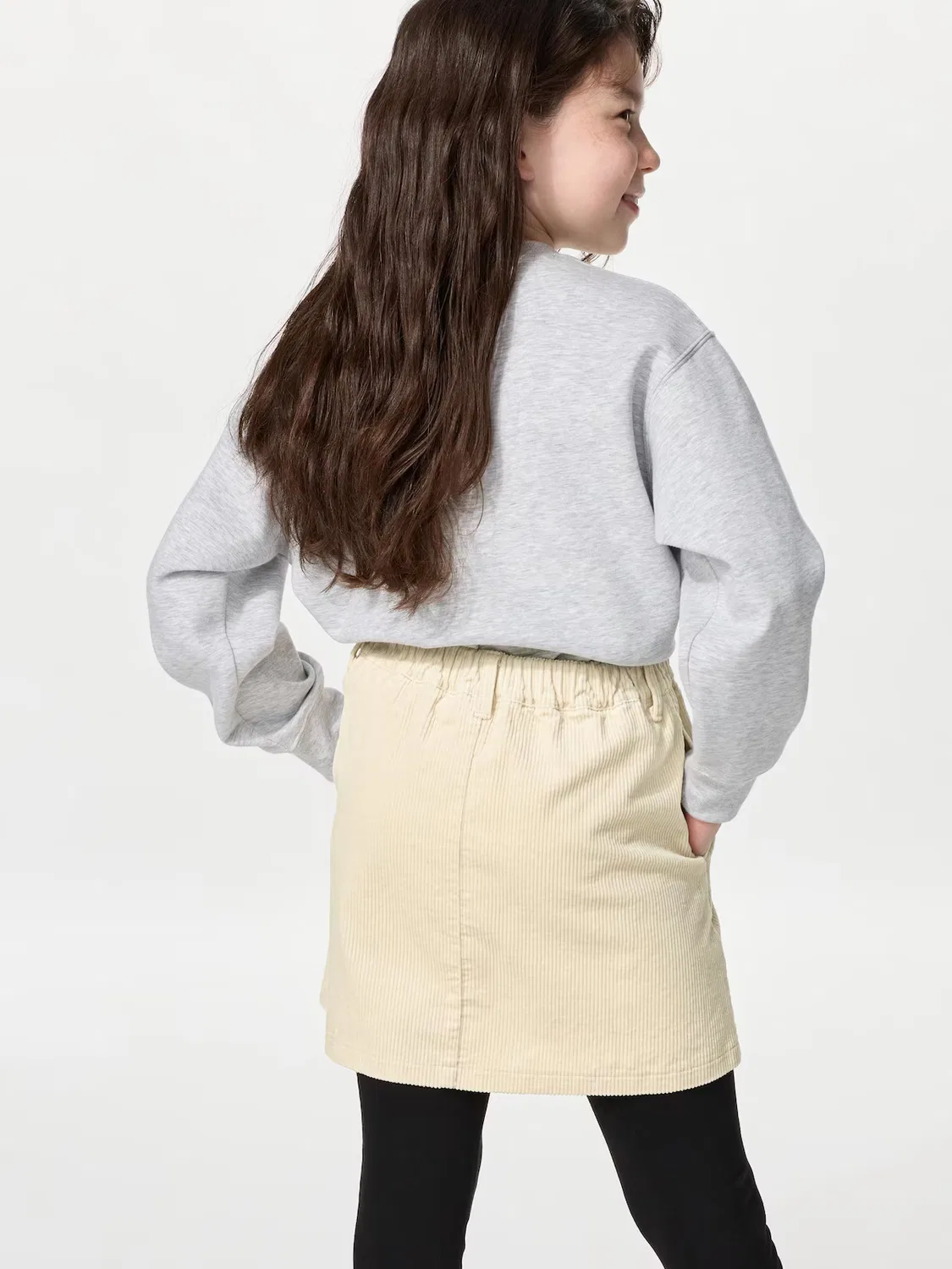 Юбка из вельвета Uniqlo, для девочек, кремовый — фото 2