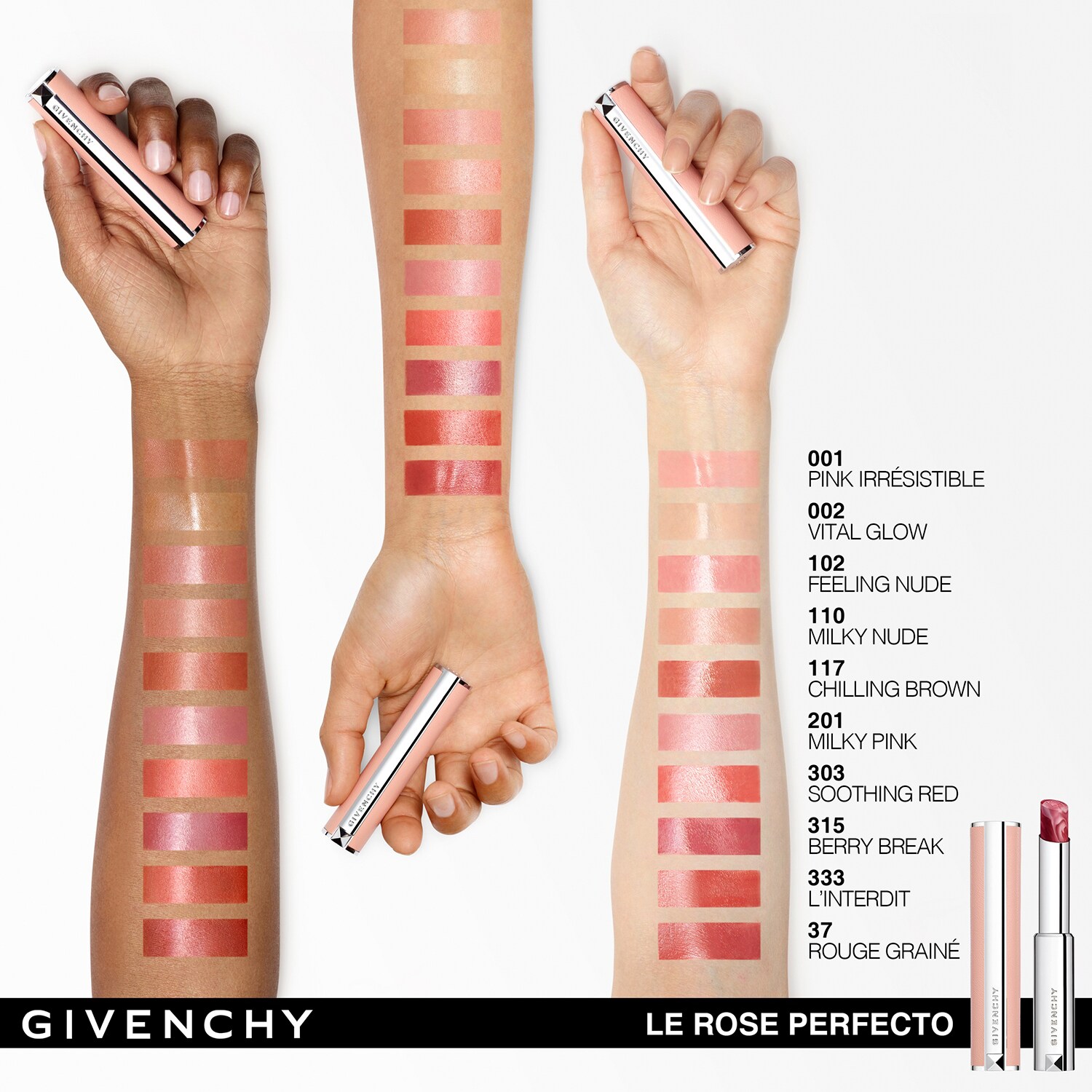 Бальзам для губ Rose Perfecto Givenchy, N110 Milky Nude - (2,8 g) — фото 2