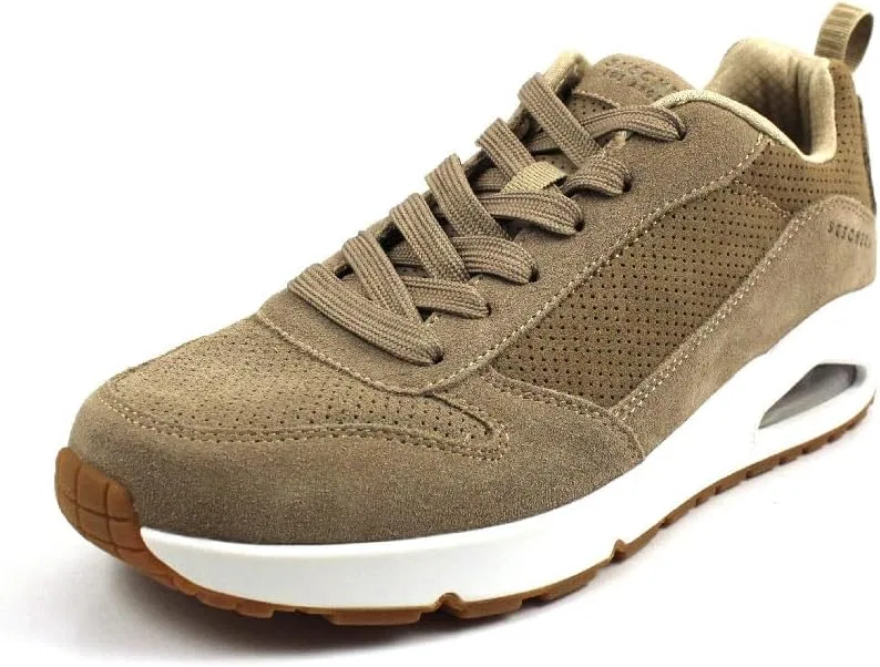 Мужские кроссовки Skechers UNO Solypsis, Taupe Leather Mesh Trim