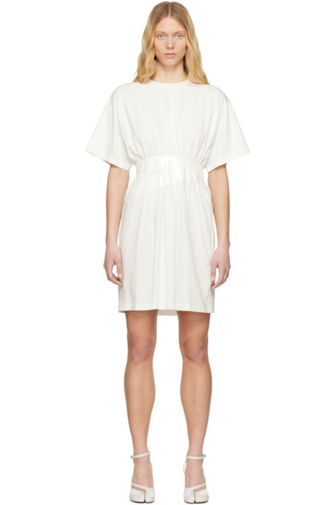 

Платье миди из джерси с тесьмой от белого цвета MM6 Maison Margiela