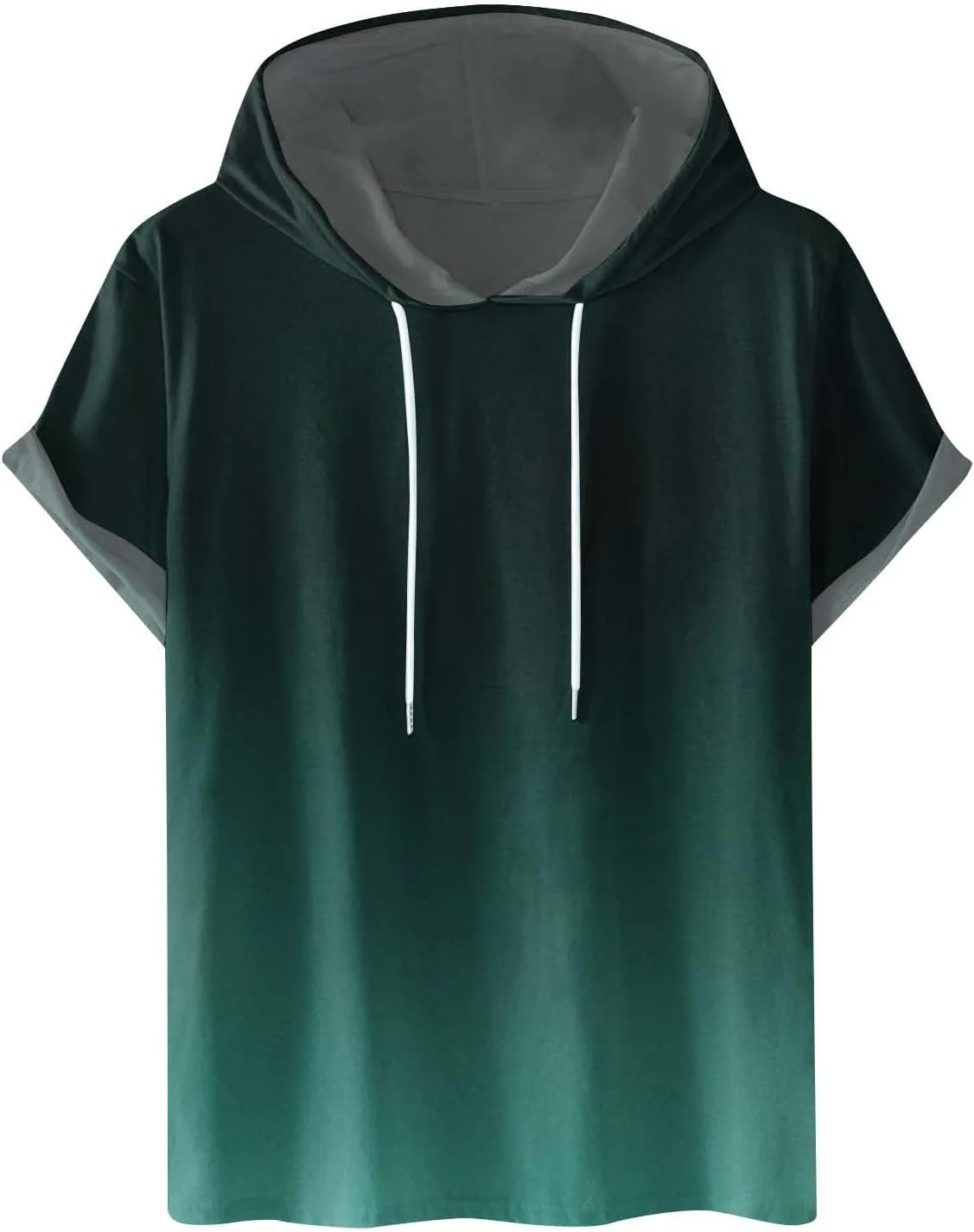 

Мужская футболка с капюшоном короткий рукав летняя градиент