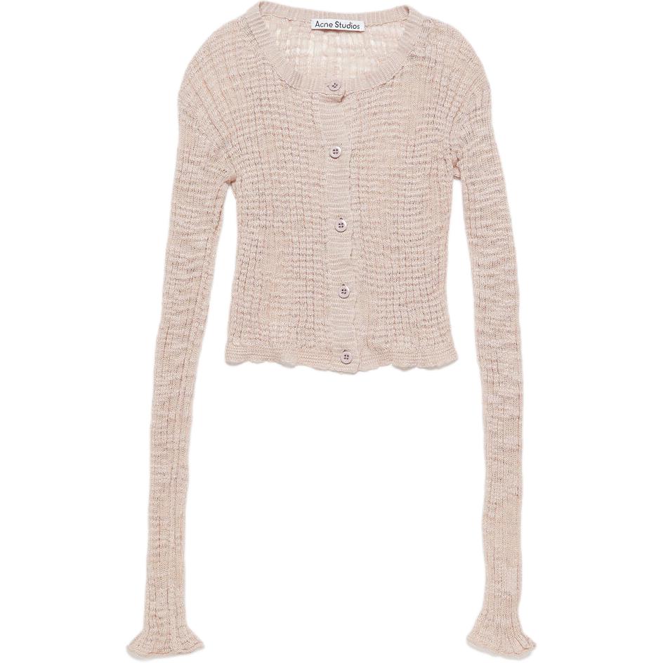 Укороченный кардиган из широкой резинки Dusty Pink Acne Studios — фото 2