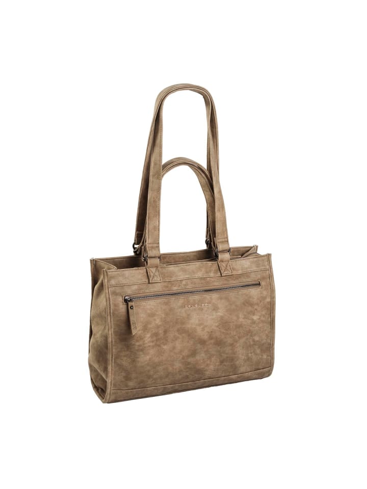 

Daniel Ray DR18.1055 Сумка-мессенджер для ноутбука Lake Box Shopper, двухцветная, бежевого цвета