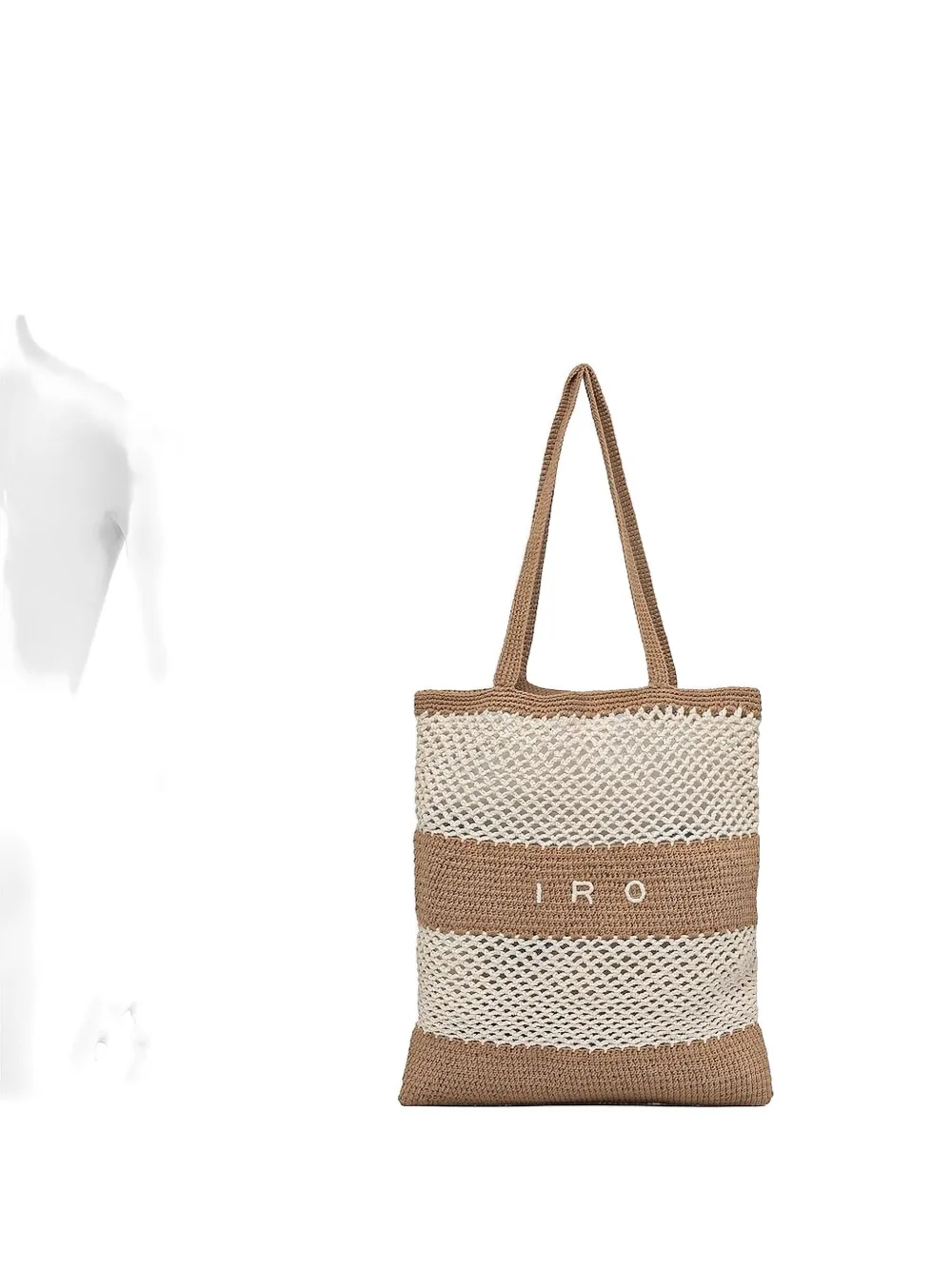 

Вязаная крючком полосатая сумка-тоут IRO, нейтральный