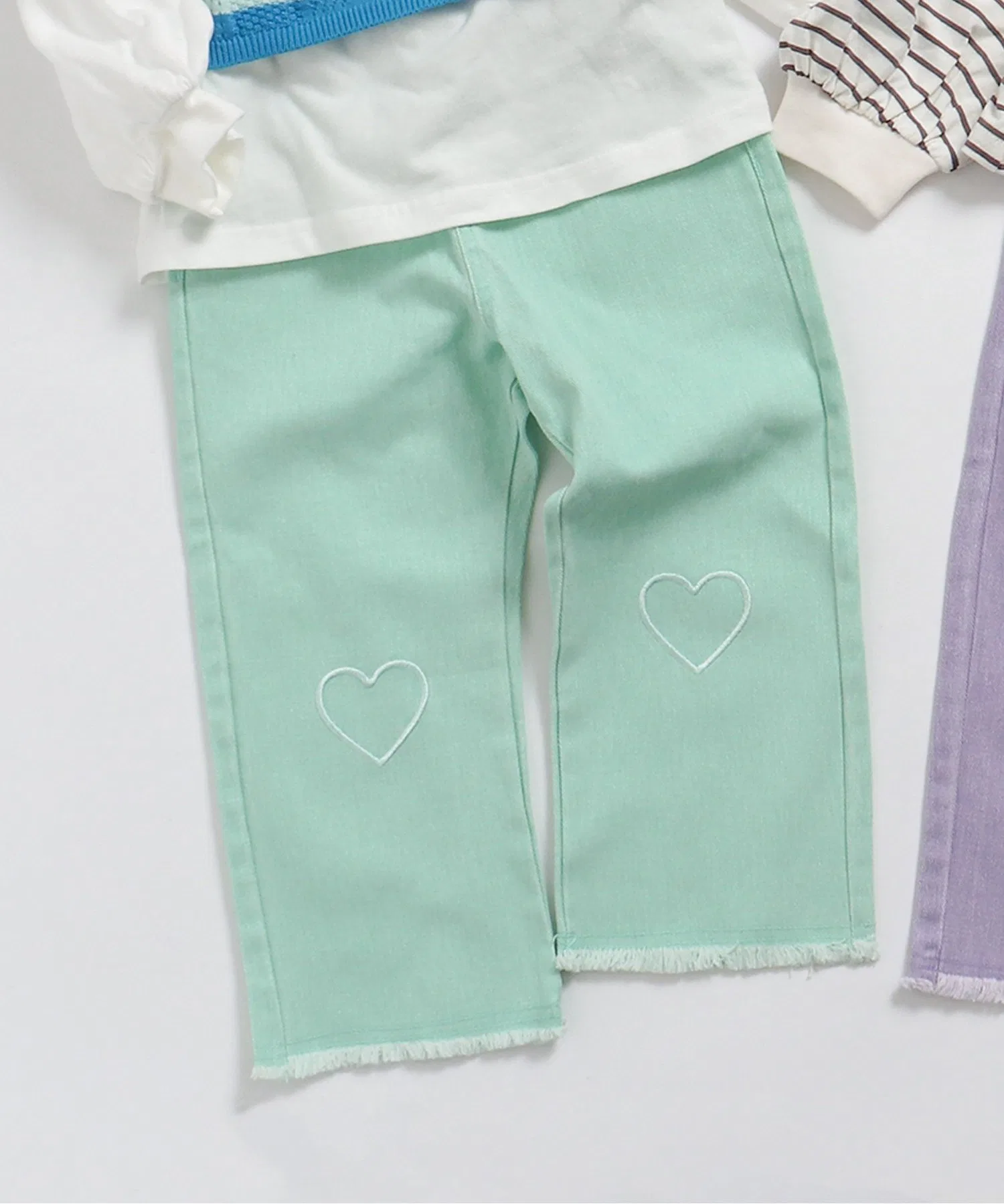 Детские хлопковые брюки BREEZE MY HEART мятные