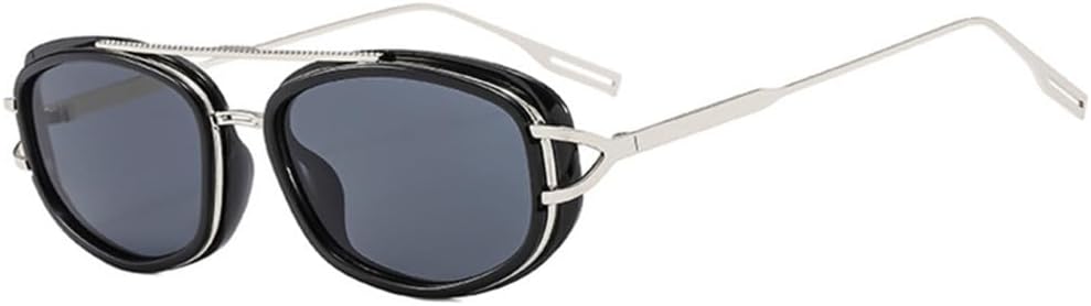 

Мужские солнцезащитные очки в стиле ретро-панк с овальными двойными перемычками и градиентным переходом цвета, защита от ультрафиолета UV400. Женские солнцезащитные очки LANGSER, Silver Black Gray