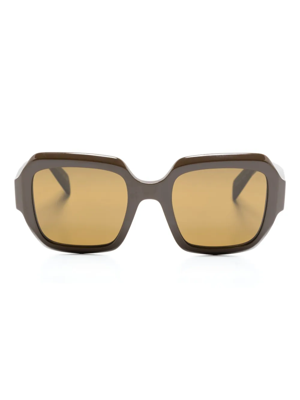 

Солнцезащитные очки в геометричной оправе Prada Eyewear, коричневый