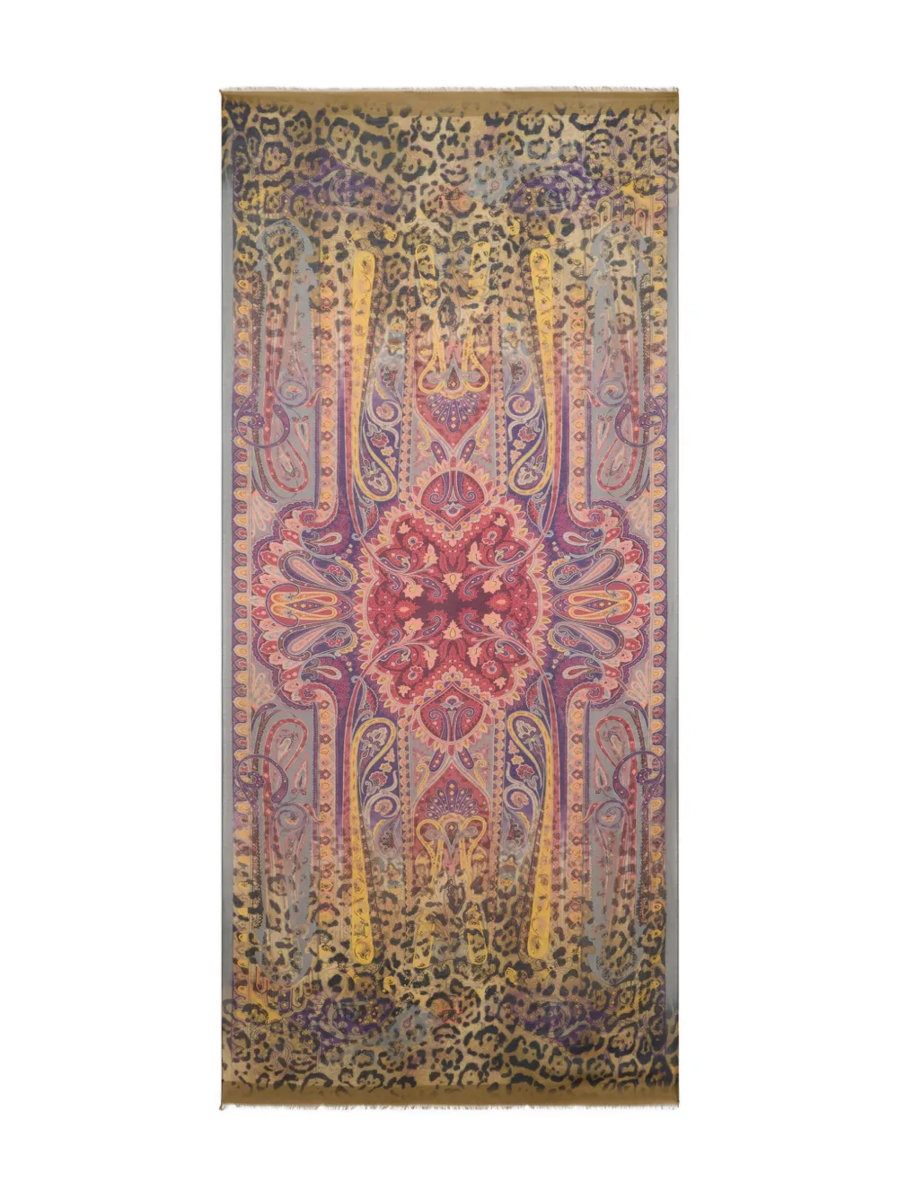 

Шарф с анималистичным узором Etro, коричневый