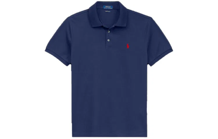 Поло мужское Navy Blue с воротником-поло, прямой крой Polo Ralph Lauren