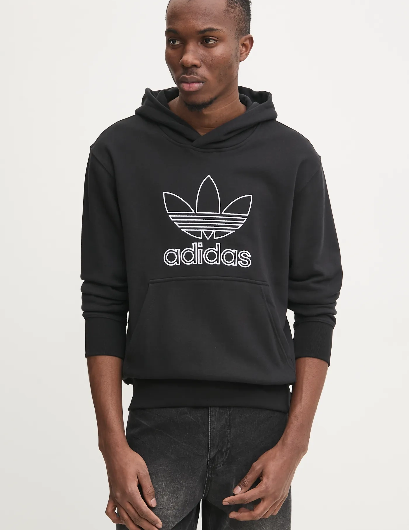 Толстовка из хлопка OUTL TREF HDY adidas Originals, черный — фото 3