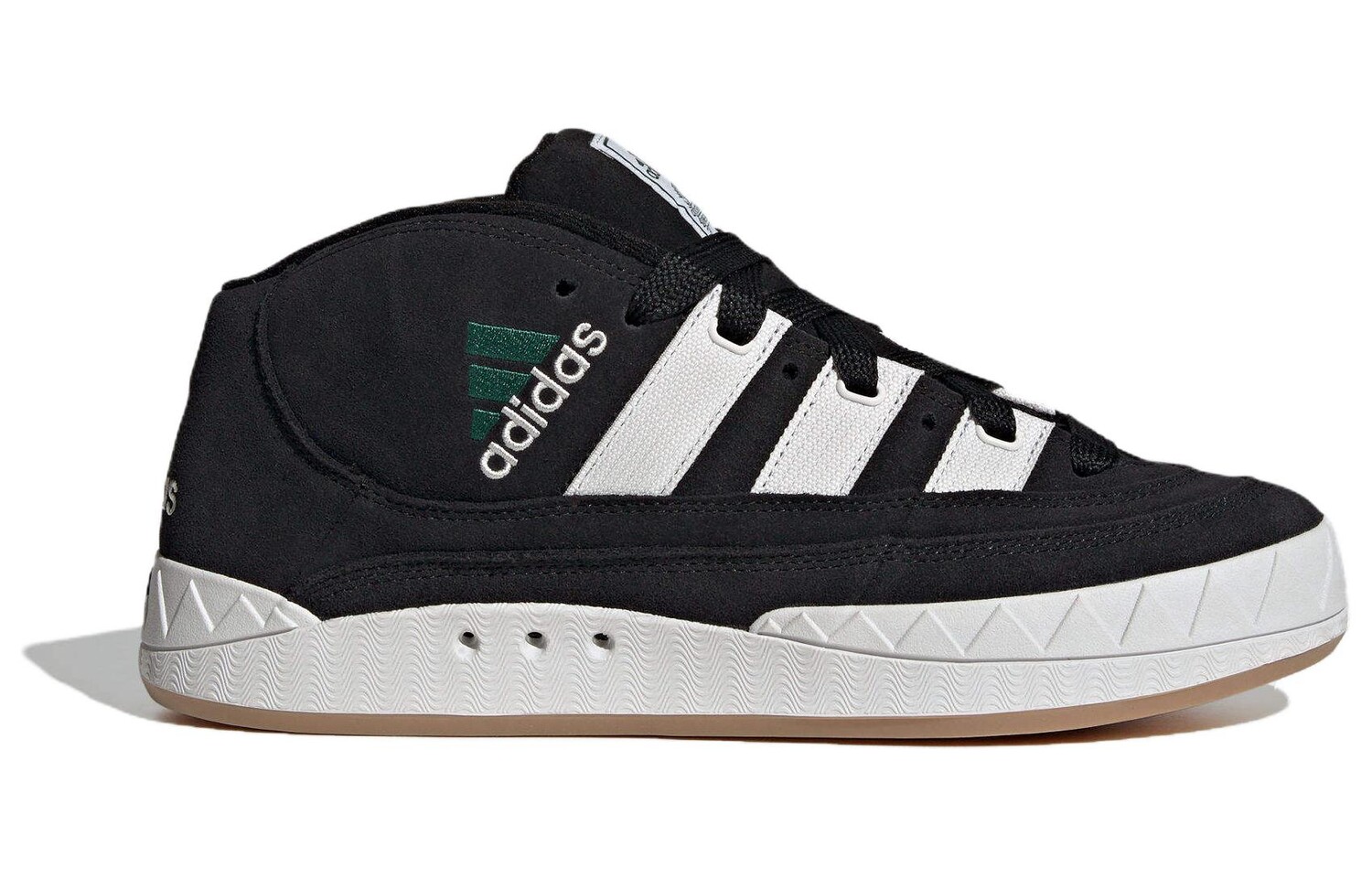Мужские кроссовки для скейтбординга adidas originals Adimatic, Черный/Зеленый — фото 2