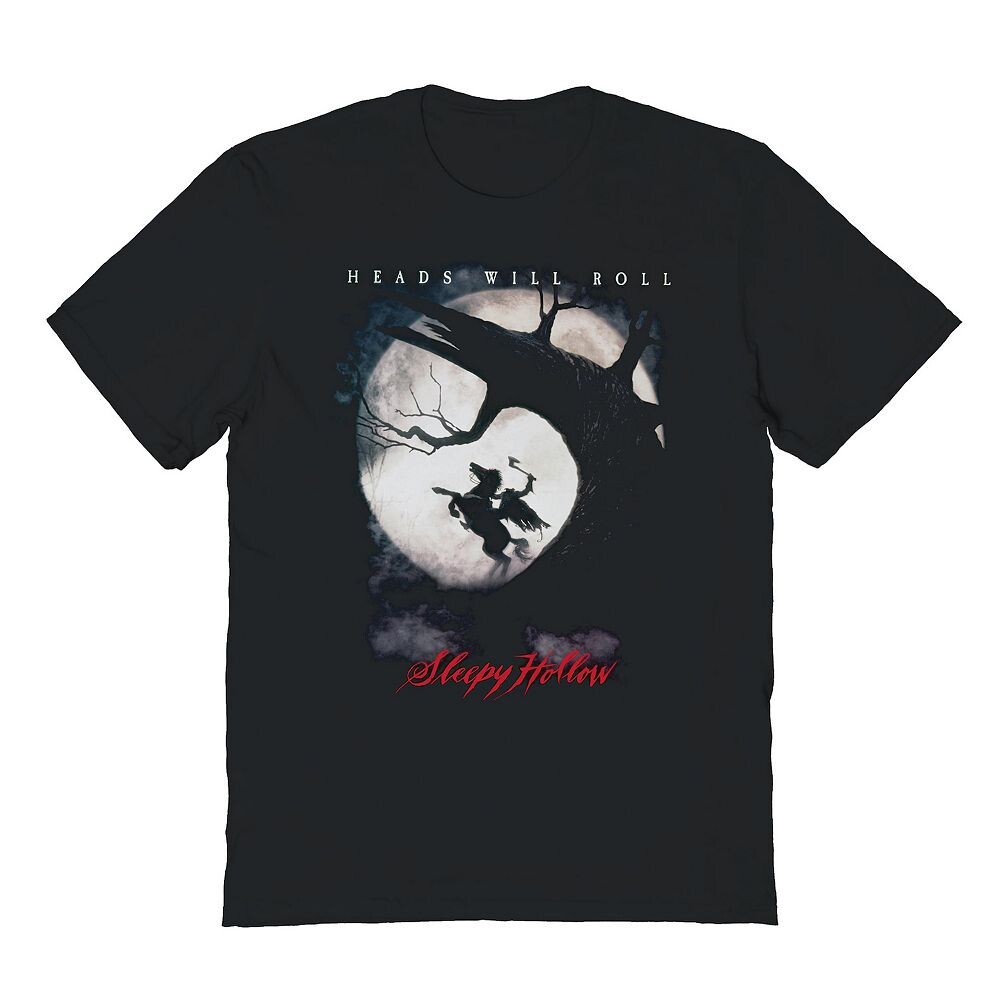 

Мужская футболка с рисунком Sleepy Hollow Heads Will Roll Licensed Character, черный