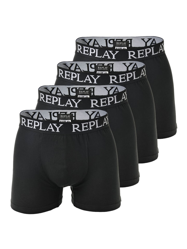 

Трусы боксеры Replay Boxershort 4er Pack, черный