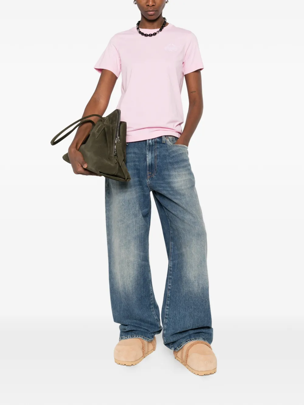 

Футболка с принтом Moschino, розовый