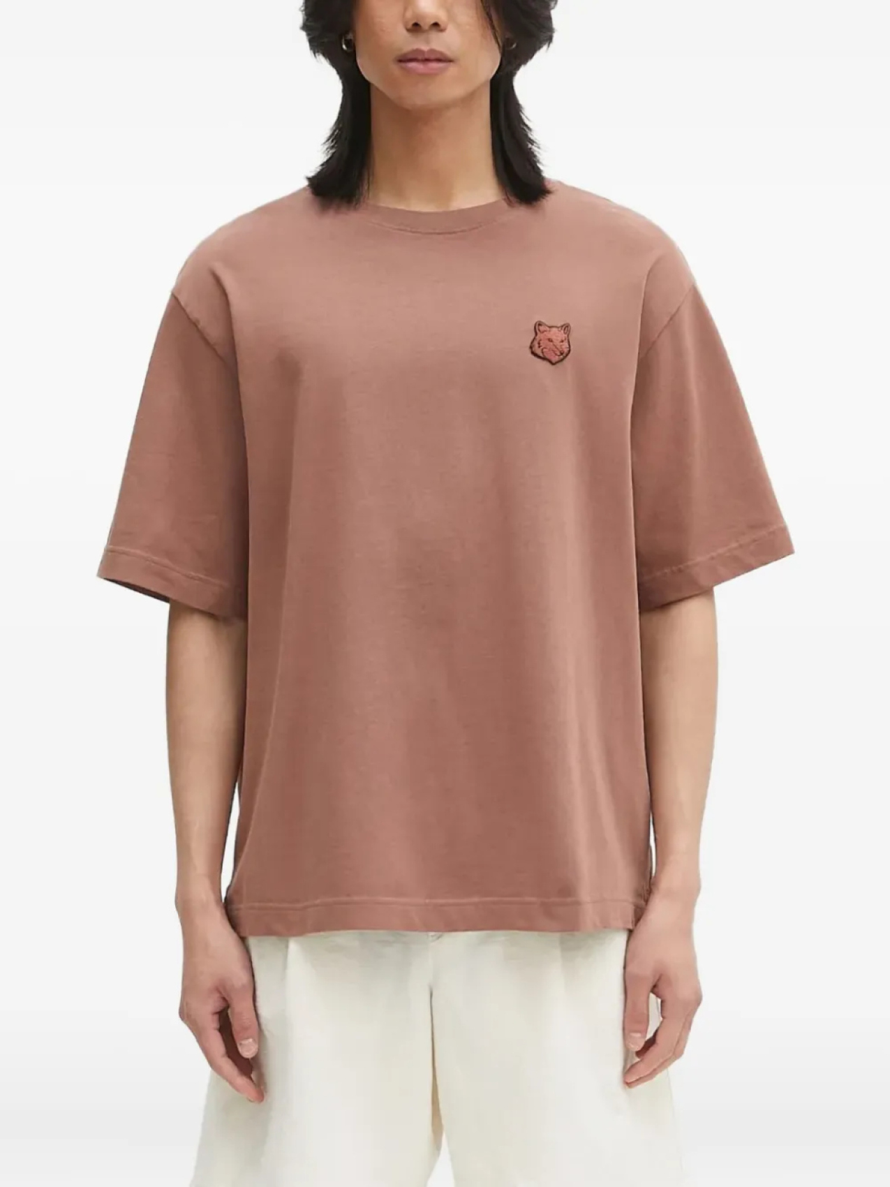 

Футболка с нашивкой Maison Kitsuné Bold Fox, розовый