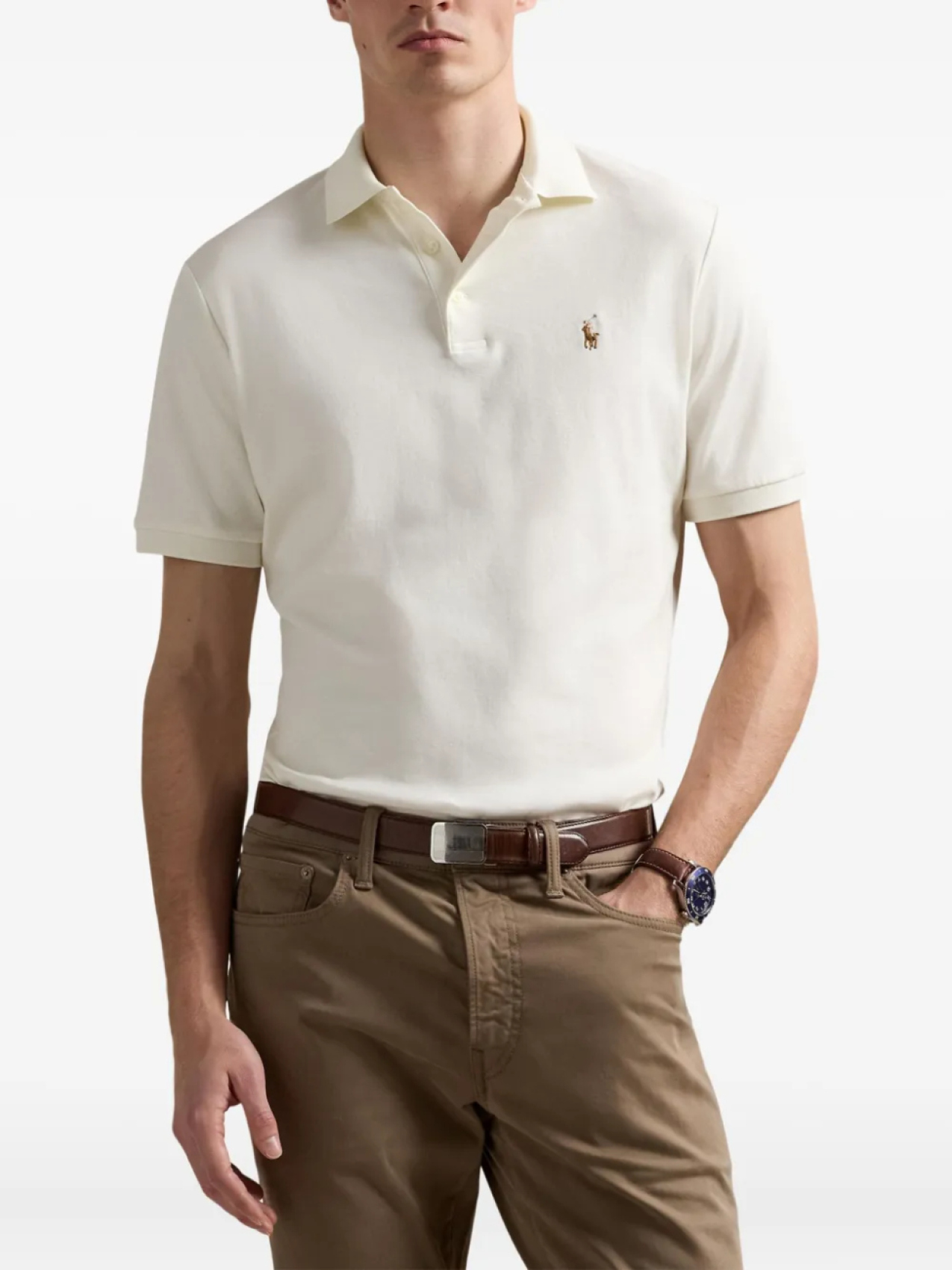 Рубашка поло с коротким рукавом Polo Ralph Lauren, нейтральный — фото 3