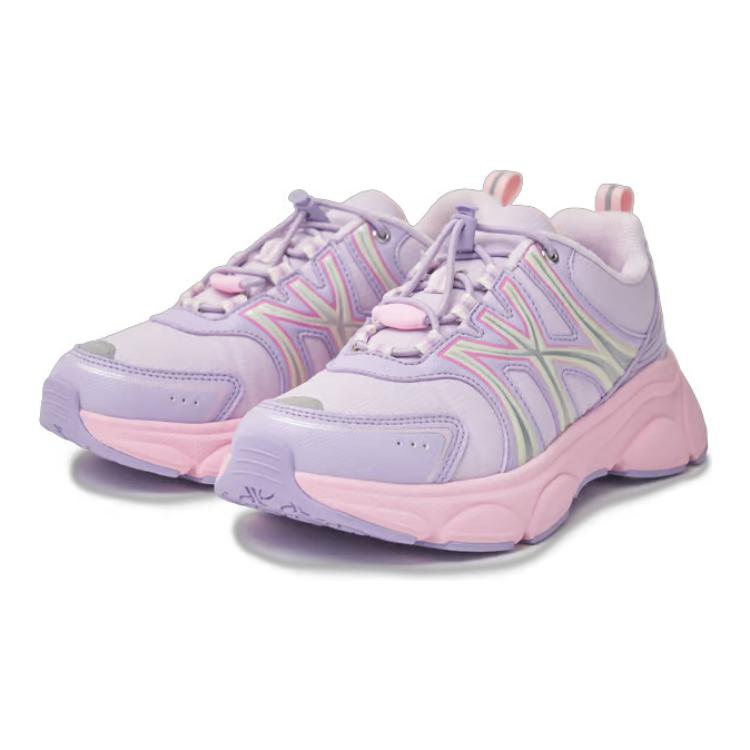 Износостойкие низкие детские повседневные кроссовки Purple Pink Kids' MLB KIDS — фото 3