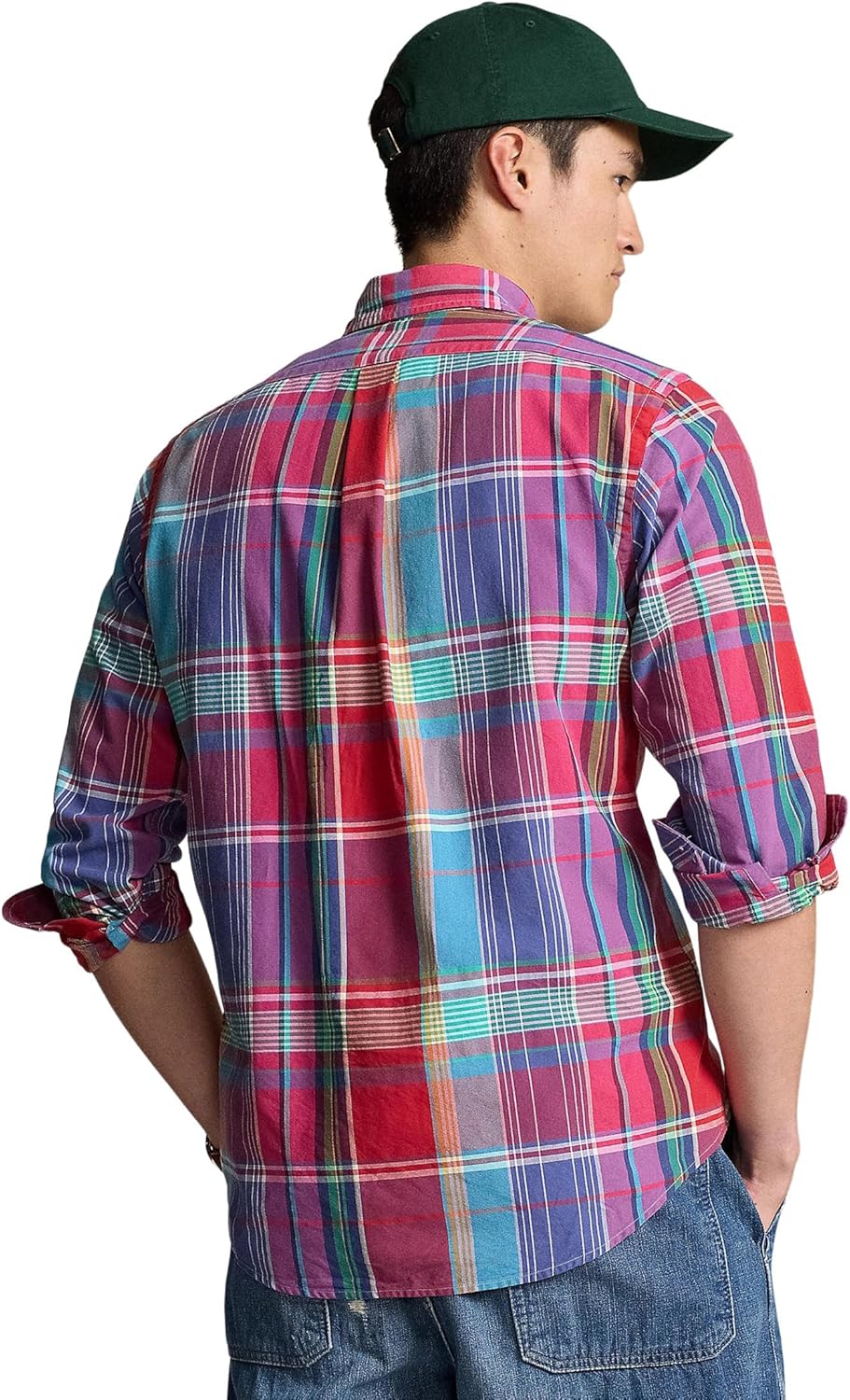 POLO RALPH LAUREN Мужская классическая полосатая рубашка Oxford, Red Blue Multi — фото 2