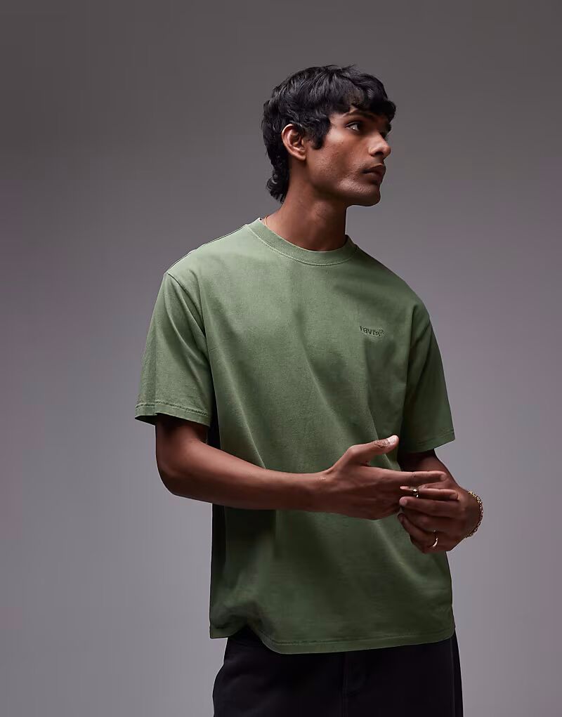 

Футболка свободного кроя Levi's Red Tab Vintage с логотипом, окрашенная в цвет средне-зеленого цвета