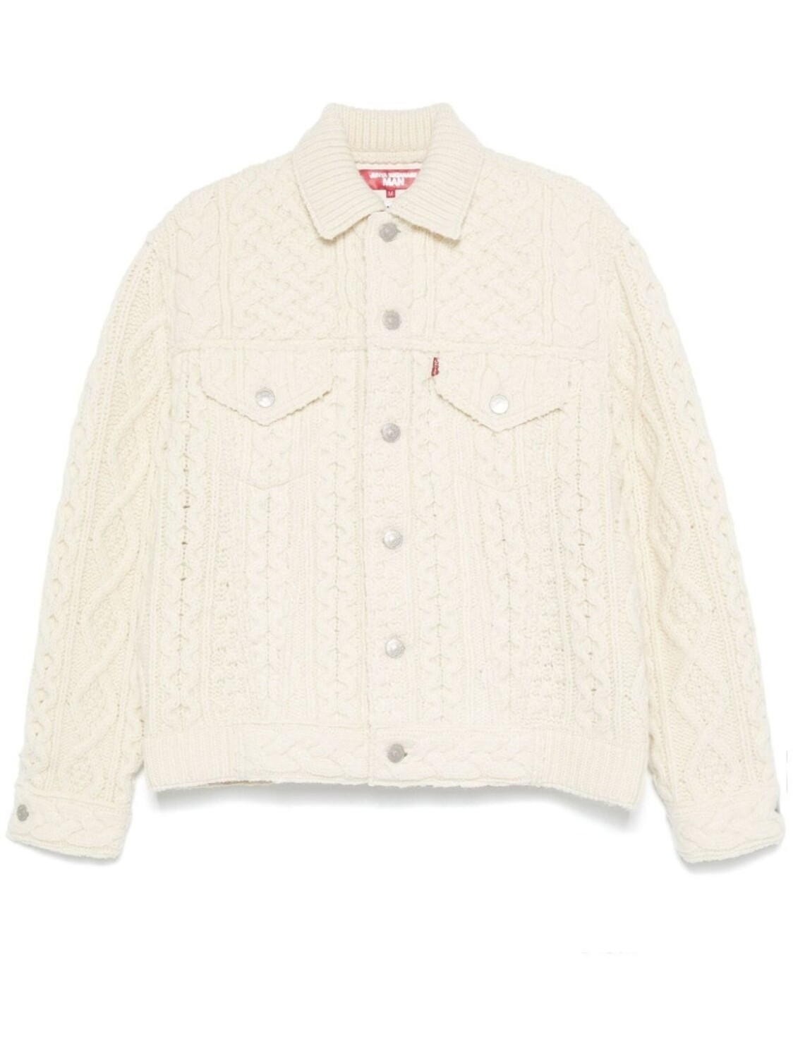 

Junya Watanabe Кардиган MAN x Levi's арарановой вязки Junya Watanabe Man, белый