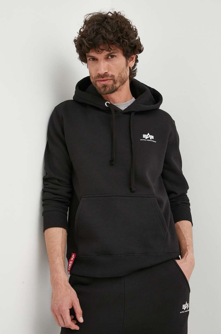 

Толстовка с маленьким логотипом Alpha Industries Basic Hoody, черный