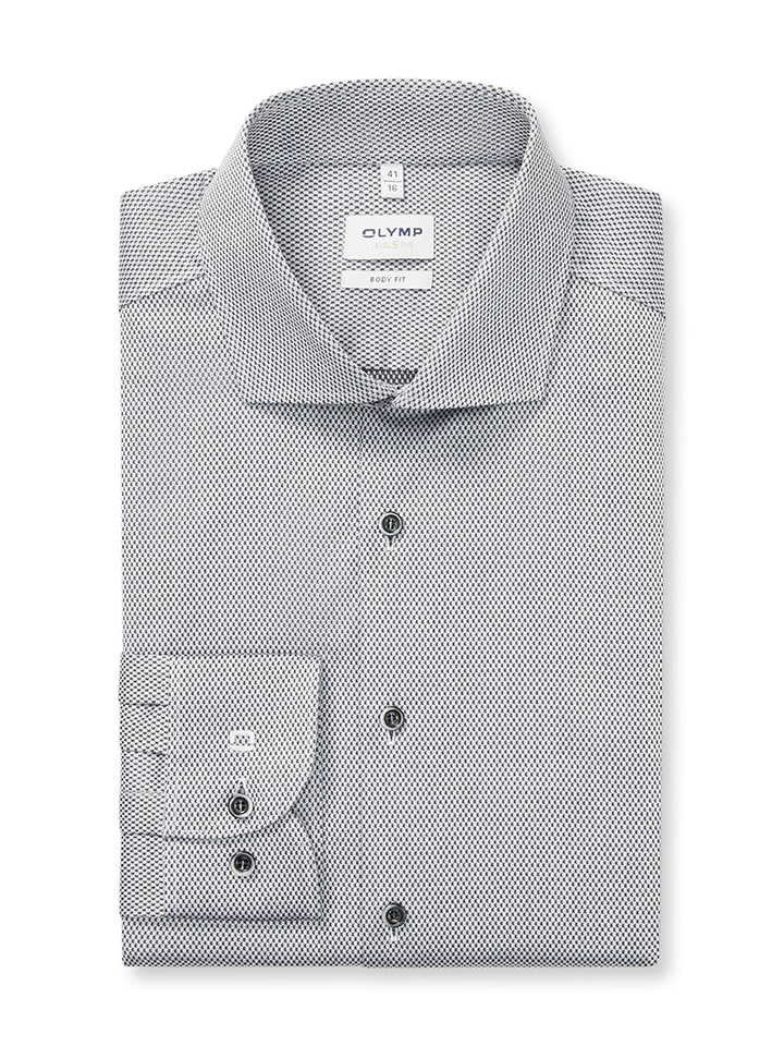 

OLYMP Рубашка "Уровень 5" - облегающий крой - бело-черная